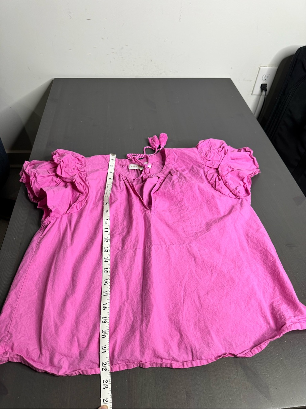 Anna Cate Women’s Pink Ruffle Sleeve Cotton Blouse - Picture 7 of 7